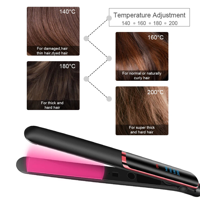 Alisador de Cabelo Profissional Curler Tala Elétrica Ferro Plano Negativo