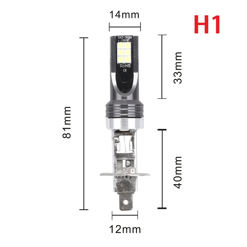 2Pcs H8 H11 Lâmpada LED H16 JP 9005 HB3 9006 HB4 Lâmpada LED Super Brilhante Car Fog Lights Day Driving Light 12V 24V 6000K Branco