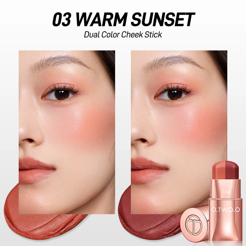 O.DOIS. O Blush Stick Batom 3 em 1 Olhos Bochecha Lip Tint Suave Leve Long-wear Creme Multi-use Stick Blush Batom Maquiagem