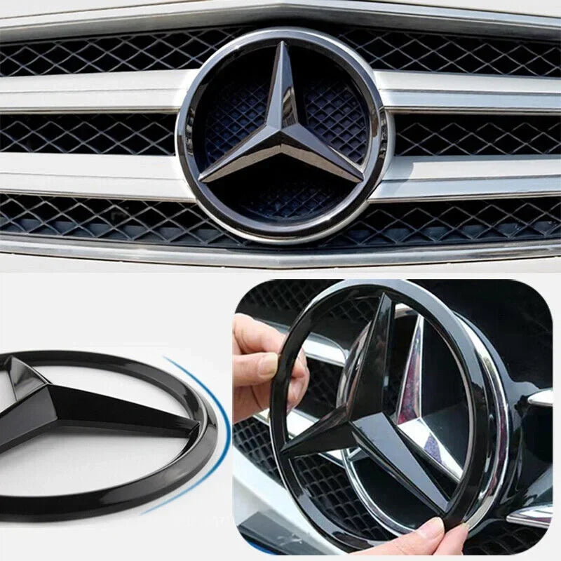 18.8cm ABS Car Front Grille Center Badge Emblema Capa Para W204 W205 W210 W211 W212 W213 C E Class GLA GLK ML GLC GLE Acessórios