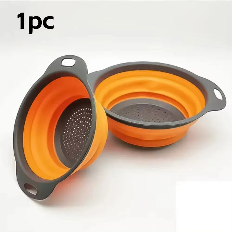 Cesta de drenagem dobrável de silicone Cesta de lavagem de vegetais de frutas Coador dobrável Colander Drenador dobrável Ferramenta de armazenamento de cozinha