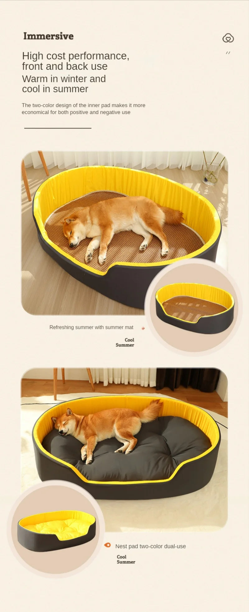 Pet Dog Bed Four Seasons Universal Big Size Extra Large Dogs House Sofa Kennel Soft Pet Dog Cat Warm Bed S-XL Acessórios para animais de estimação