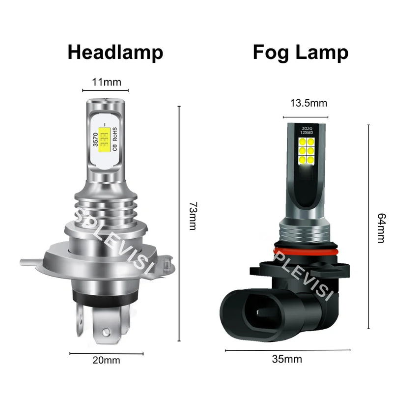 Lâmpada LED Auto H4/9003+9006/HB4 Farol Kit Farol 9V-24V Substituir Para Kia Rio 2012 2013 2014 2015 2016 2017 2018 2019 2020