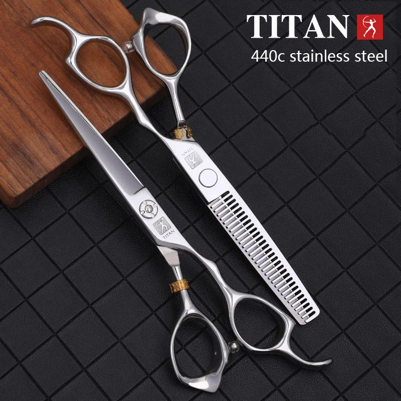 Titan 3D Tesoura Barbeiro Profissional Cabeleireiro Tesouras Máquina de corte de cabelo Barbearia Tesoura de cabelo