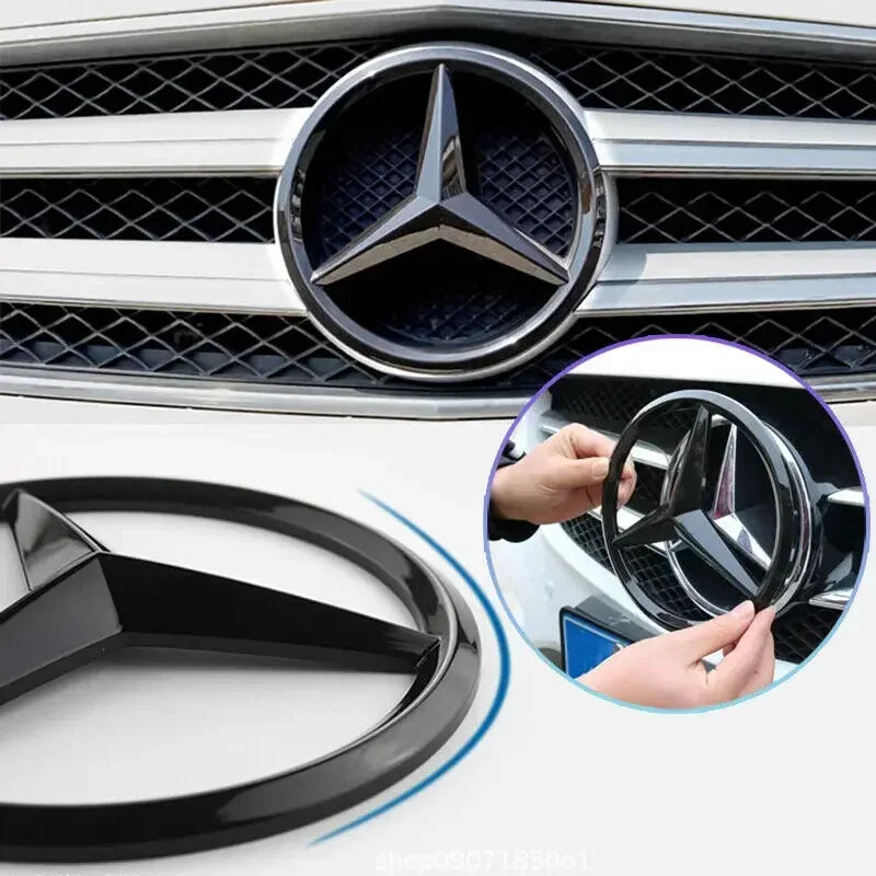 18.8cm ABS Car Front Grille Center Badge Emblema Capa Para W204 W205 W210 W211 W212 W213 C E Class GLA GLK ML GLC GLE Acessórios