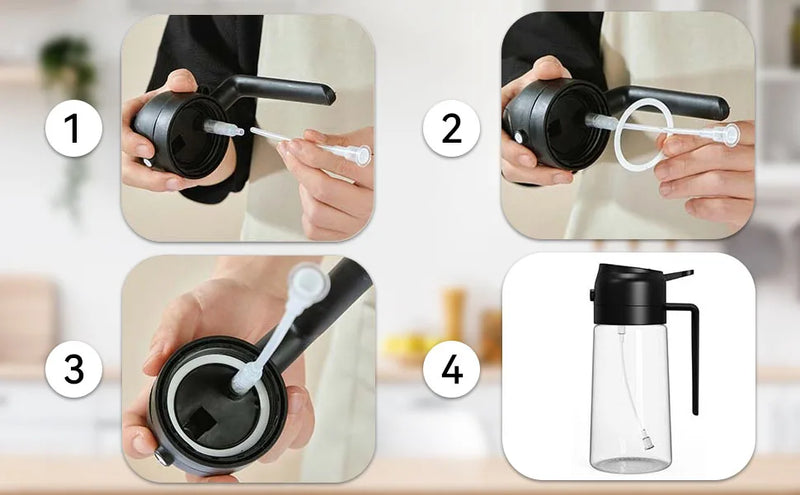 2in1 Garrafa Dispensador de Azeite 500ml Pulverizador de Óleo Plástico para Tanque de Spray de Óleo de Cozinha para Churrasco Panificação Piquenique Ferramentas de Cozinha para Casa