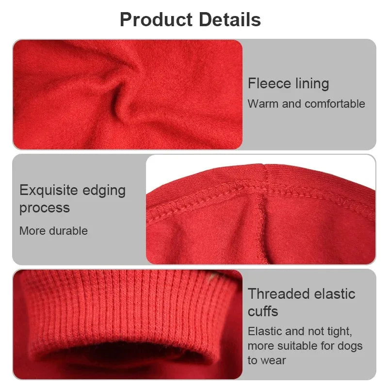 Outono inverno Roupas quentes para cães Adidog Dog Hoodies Pet Warm Coat for Medium Large Dog Jacket Sweater Puppy French Bulldog Clothes