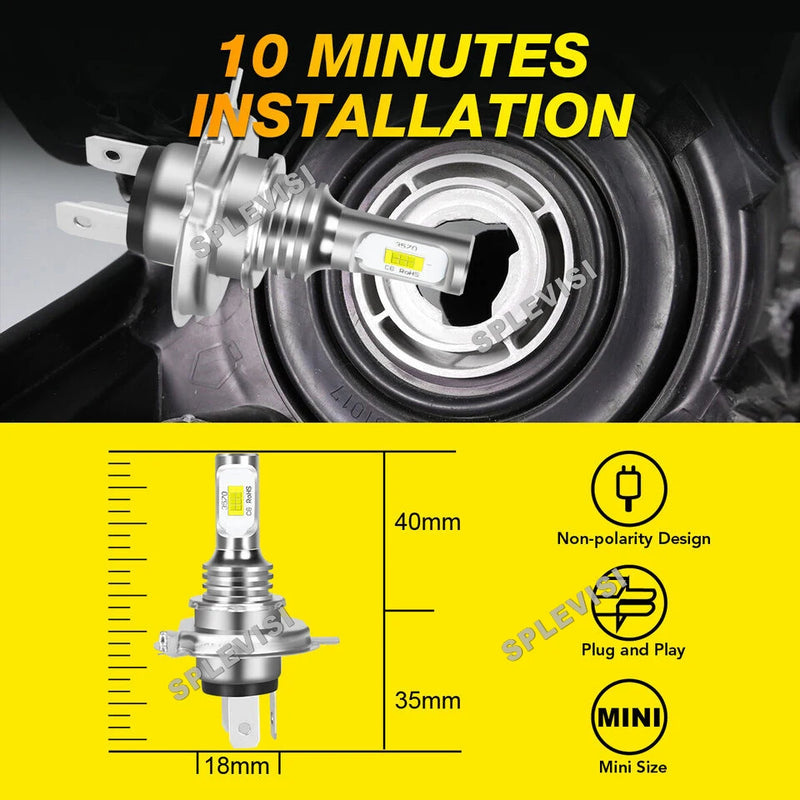 Lâmpada LED Auto H4/9003+9006/HB4 Farol Kit Farol 9V-24V Substituir Para Kia Rio 2012 2013 2014 2015 2016 2017 2018 2019 2020