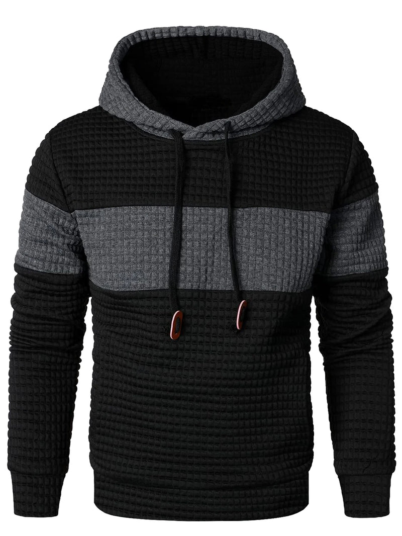 Moda masculina cor solta combinando hoodie casual respirável manga longa hoodie rua atividades ao ar livre