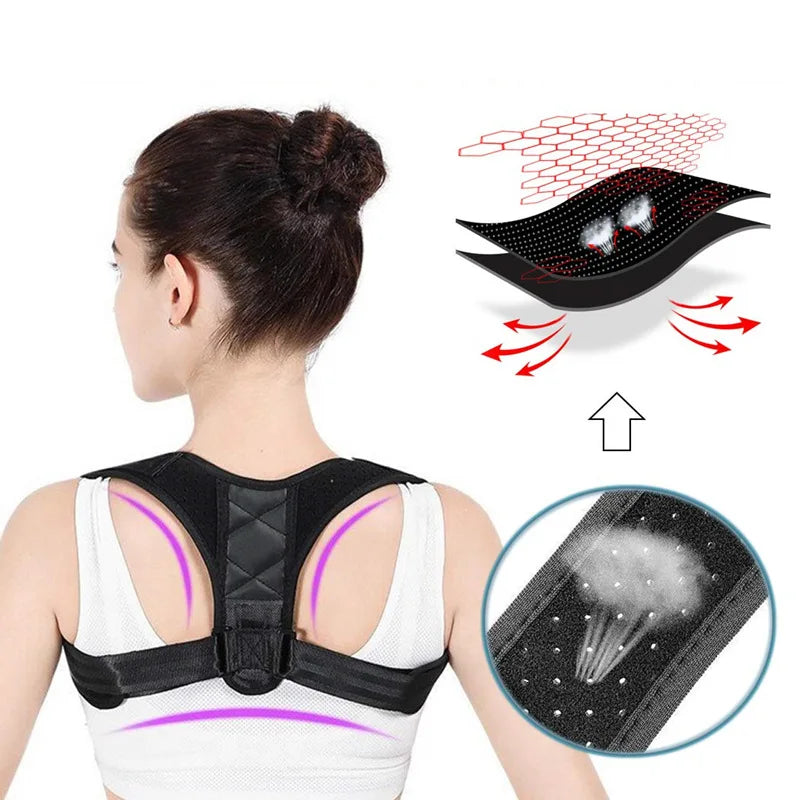 Posture Corrector Clavicle Spine Back Belt Adjustable Unisex Upper Back Shoulder Lumbar Posture Correction