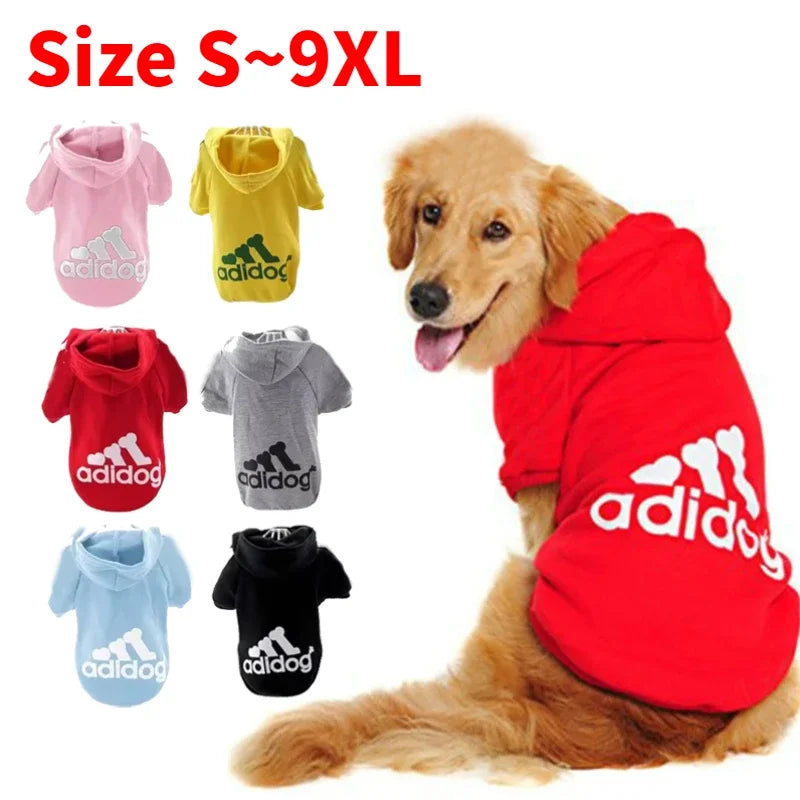 Outono inverno Roupas quentes para cães Adidog Dog Hoodies Pet Warm Coat for Medium Large Dog Jacket Sweater Puppy French Bulldog Clothes